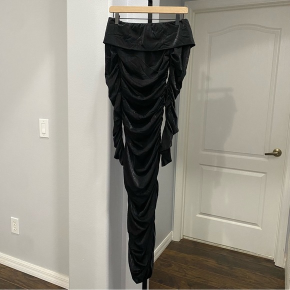 Bronx and Banco Amara Midi Dress Off The Shoulder Stretch Evening Bodycon Sz XS - Picture 2 of 9